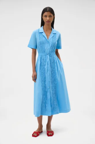Ruffle Detail Shirt Dress
